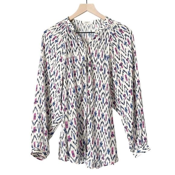 Isabel Marant Etoile Geometric Long Sleeve Aurora Blouse Size 38 FR 6 US - Picture 1 of 5